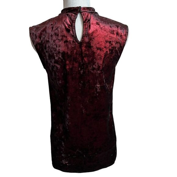 Vince Camuto Velvet Top Womens Small Burgundy Sleeveless Choker - Picture 5 of 9